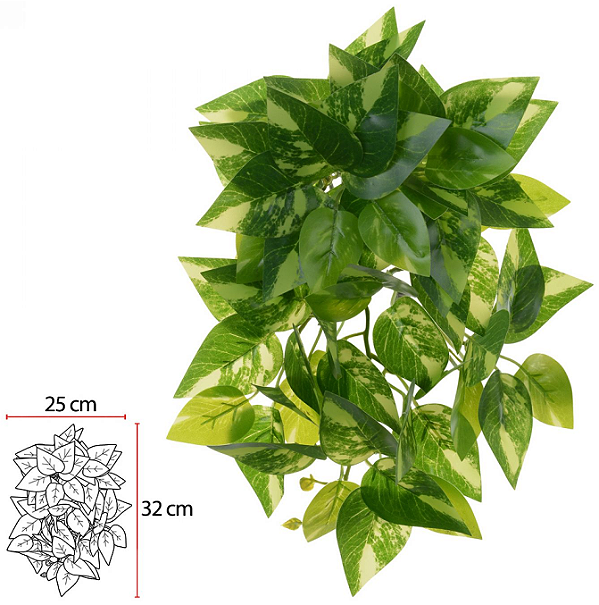 Planta Artificial Folhagem Jiboia Pendurar Real Toque X69 Verde Creme 25m
