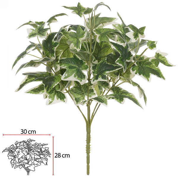 Planta Artificial Folhagem Hera Forracao X55 Verde Branco 35cm