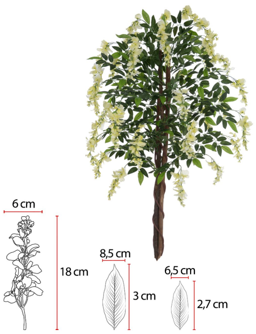 Planta Artificial Visteria X840 Creme 1,50m