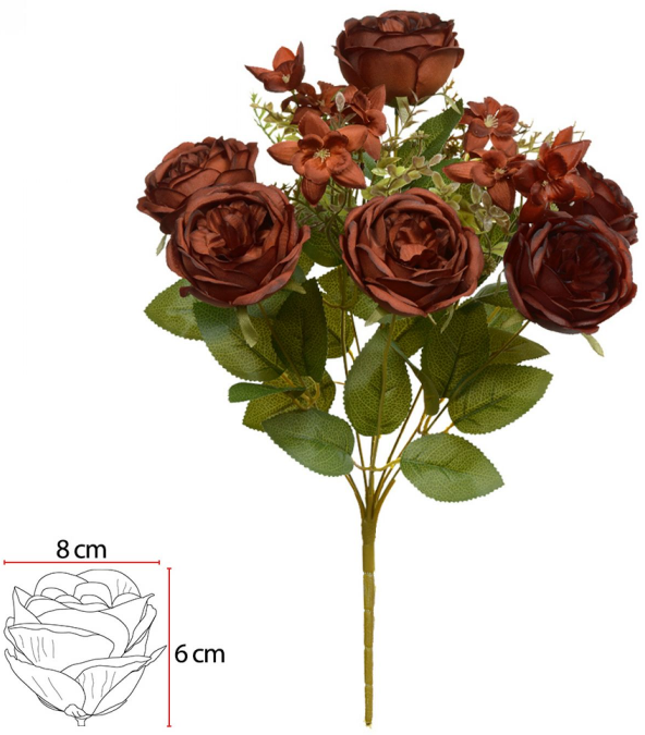 Buque Rosa Cabbage X10 Vermelho Ferrugem Outono 46cm