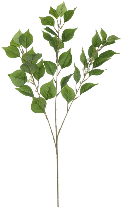 Planta Artificial Folhagem Galho Folha C/Sementes X36 Verde 83cm