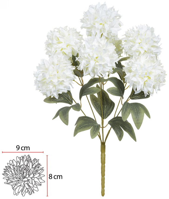 Buque Crisantemo X7 Branco Puro 42cm