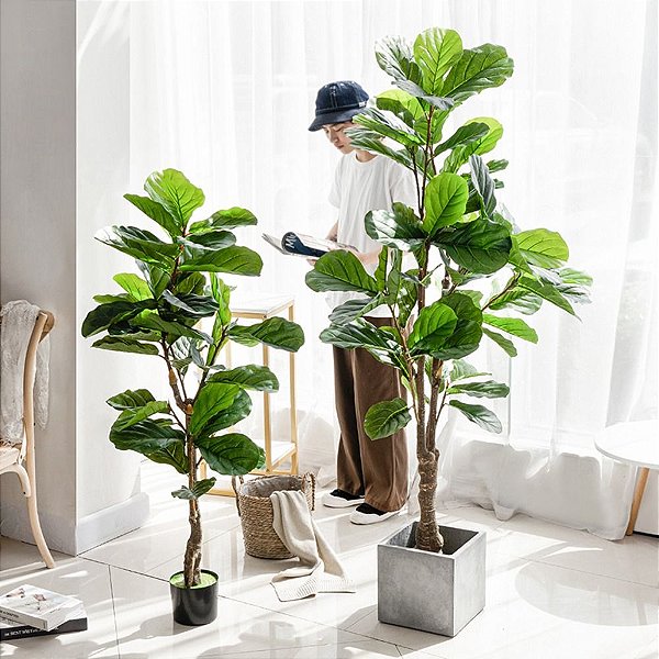 Planta Árvore Artificial Ficus Lyrata Ramo Simples de 40cm a 75cm
