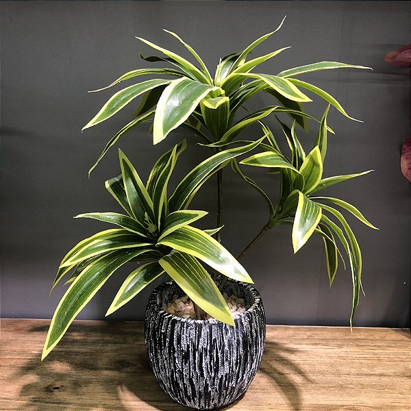 Planta Artificial Dracena 36cm 3 Troncos