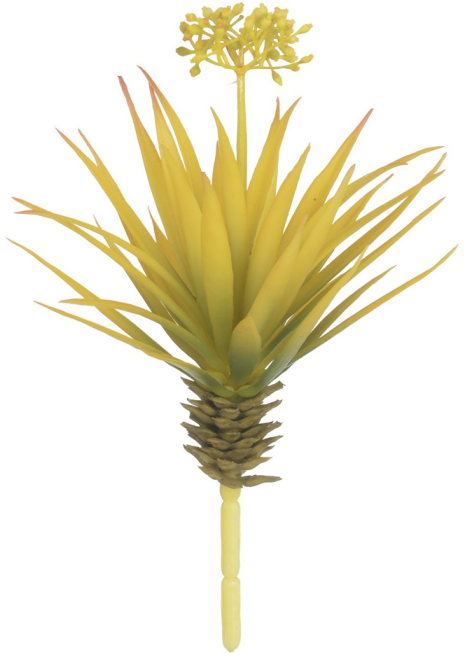 Planta Artificial Suculenta  Agave Amarelo 20cm