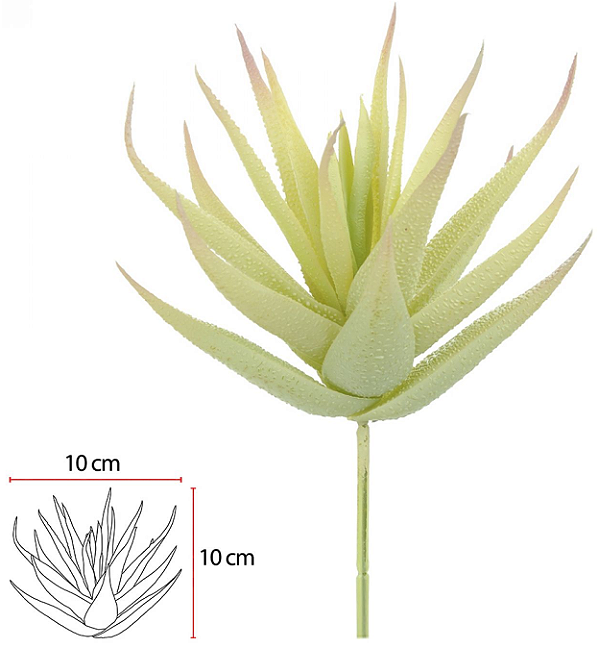 Planta Artificial Suculenta Agave Verde Vermelho 17cm