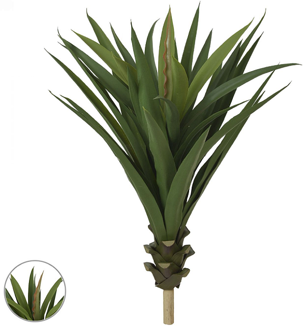 Planta Artificial Folhagem Agave X35 Verde 75cm