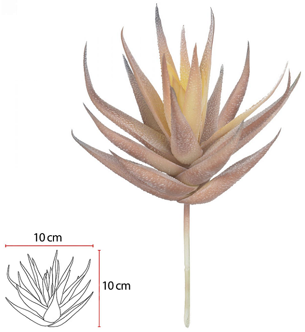 Planta Artificial Suculenta Agave Laranja 17cm