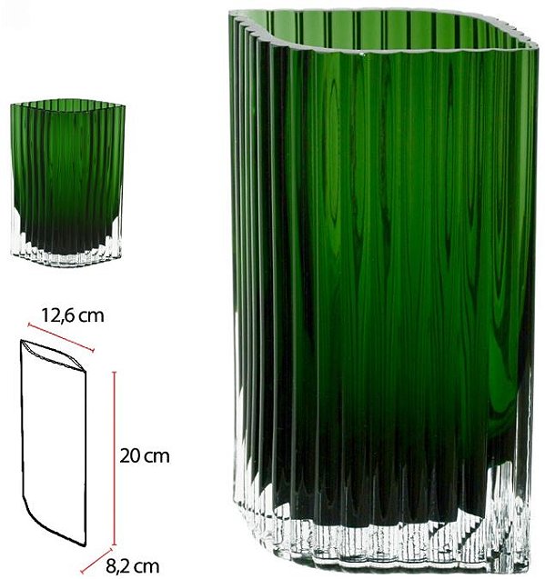 Vaso Decorativo Vidro Verde 25cm