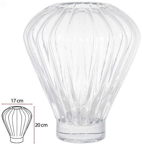Vaso Decorativo Vidro Transparente 20cm