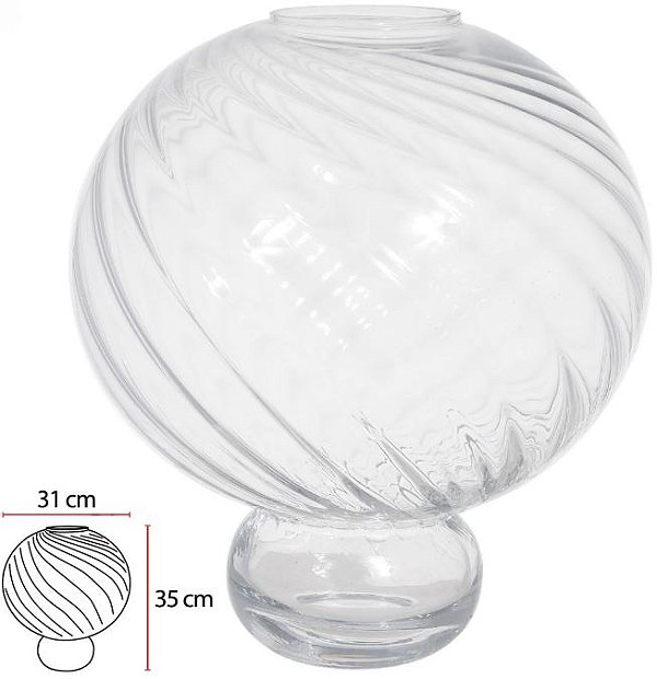 Vaso Decorativo Vidro Transparente 35cm