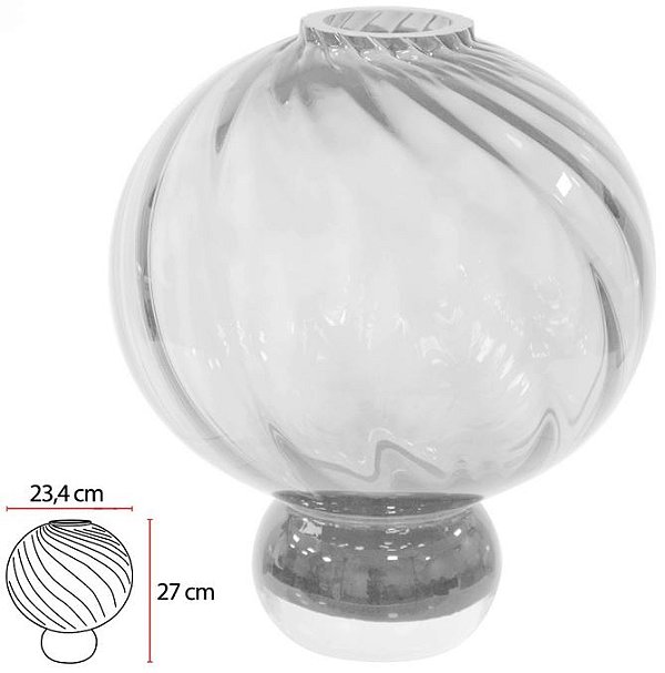 Vaso Decorativo Vidro Transparente 27cm