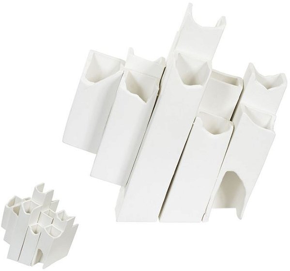 Vaso Decorativo Ceramica Branco 21cm