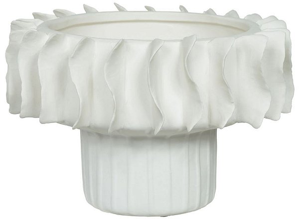 Vaso Decorativo Ceramica Branco 14cm