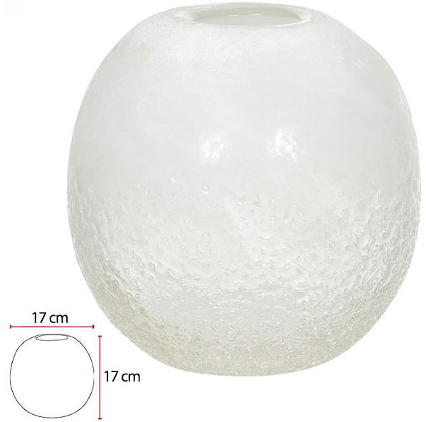 Vaso Decorativo Vidro Branco 18cm
