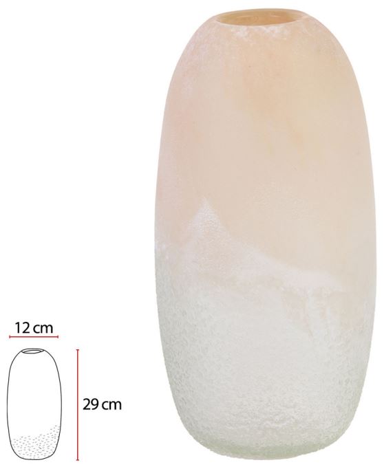 Vaso Decorativo Vidro Bege 29cm