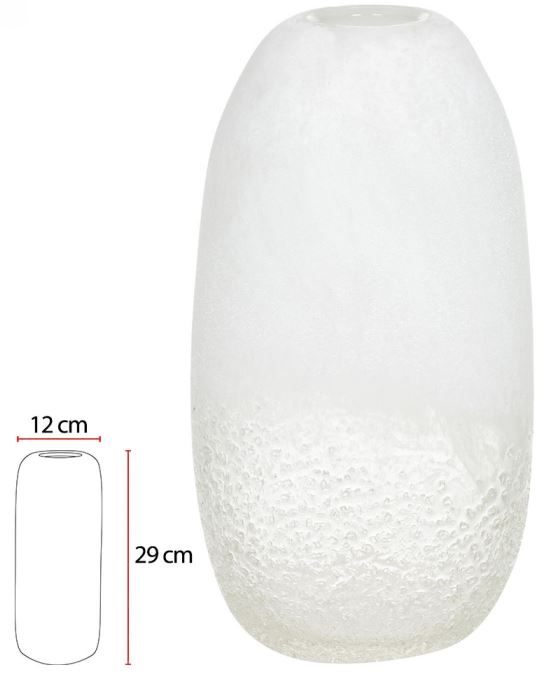 Vaso Decorativo Vidro Branco 29cm