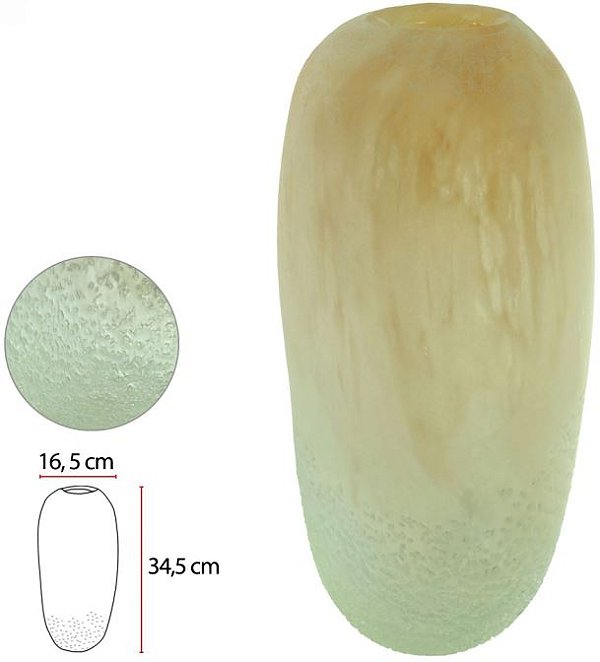 Vaso Decorativo Vidro Bege 34,5cm