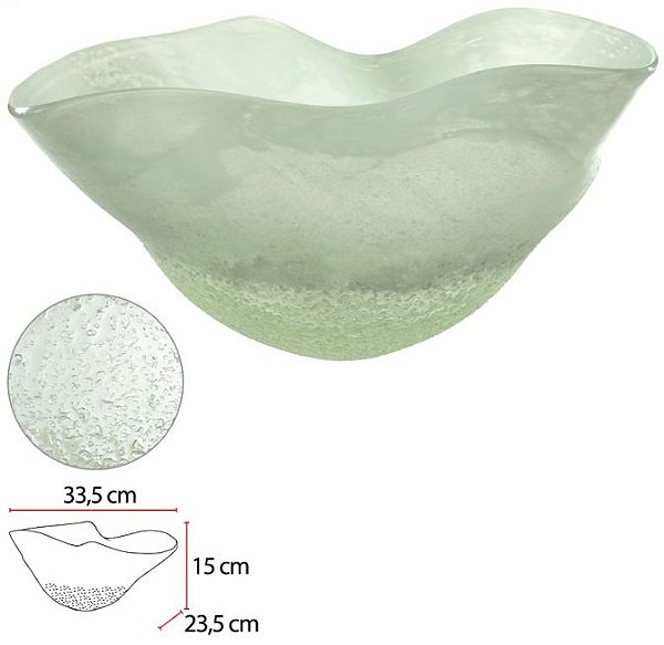 Vaso Decorativo Centro De Mesa Vidro Branco 15cm