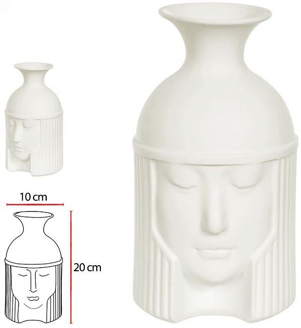 Vaso Decorativo Porcelana Branco 20cm