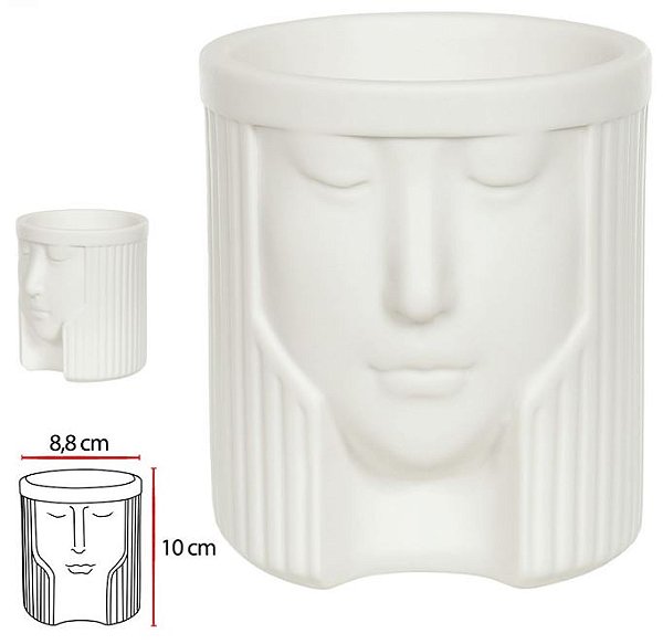 Vaso Decorativo Porcelana Branco 10cm
