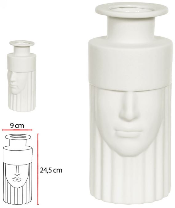 Vaso Decorativo Porcelana Branco 24,5cm