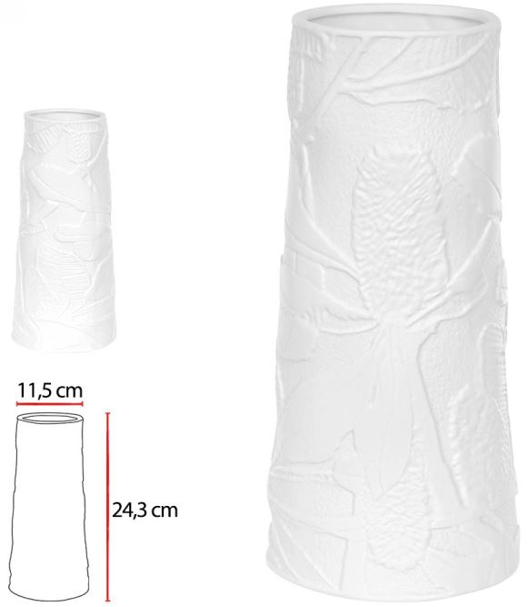 Vaso Decorativo Porcelana Branco 24,3ccm