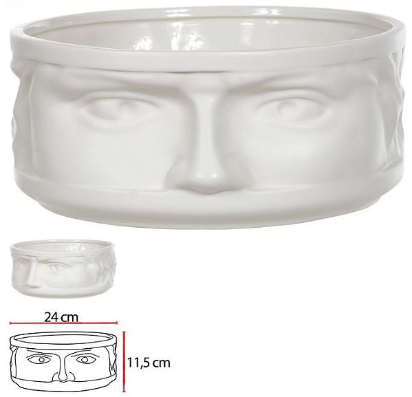 Vaso Decorativo Centro De Mesa Porcela Branco 11,5cm
