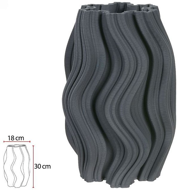 Vaso Decorativo Ceramica 3D Chumbo 30cm