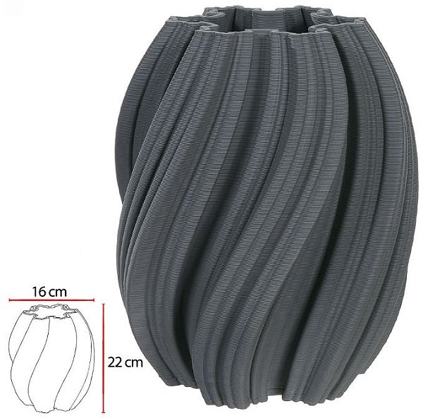 Vaso Decorativo Ceramica 3D Chumbo 22cm