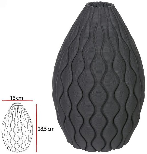 Vaso Decorativo Ceramica Chumbo 28,5cm