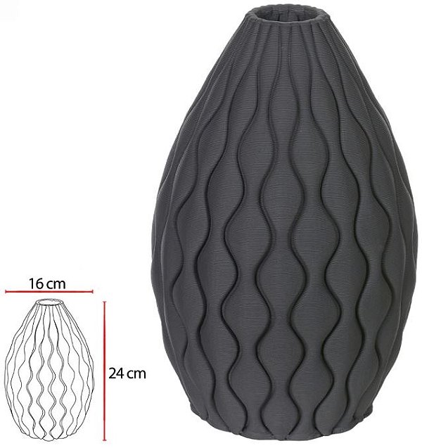 Vaso Decorativo Ceramica 3D Chumbo 24cm