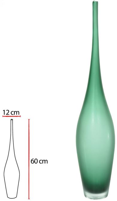 Vaso Decorativo Vidro Verde Fosco 60cm