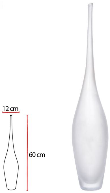 Vaso Decorativo Vidro Transparente Fosco 60cm