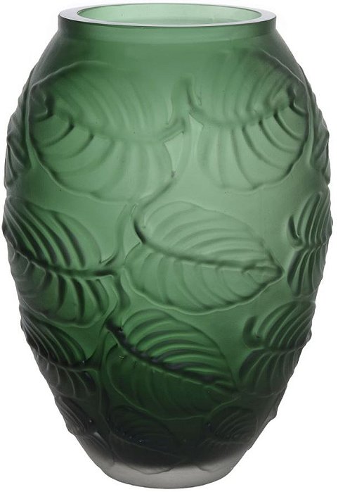 Vaso Decorativo Vidro Verde Fosco 27,5cm