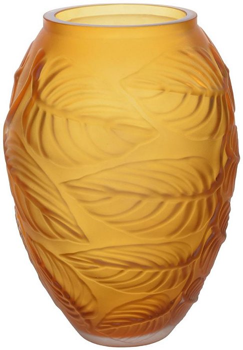 Vaso Decorativo Vidro Ambar Fosco 27,5cm