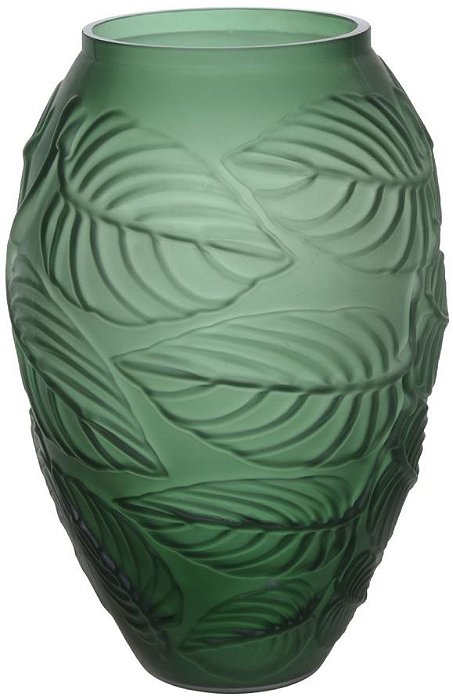 Vaso Decorativo Vidro Verde Fosco 33cm