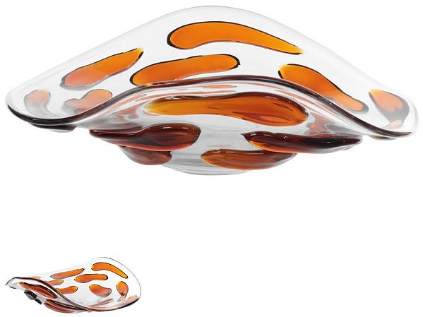 Centro De Mesa Vidro Transparente Ambar 13cm