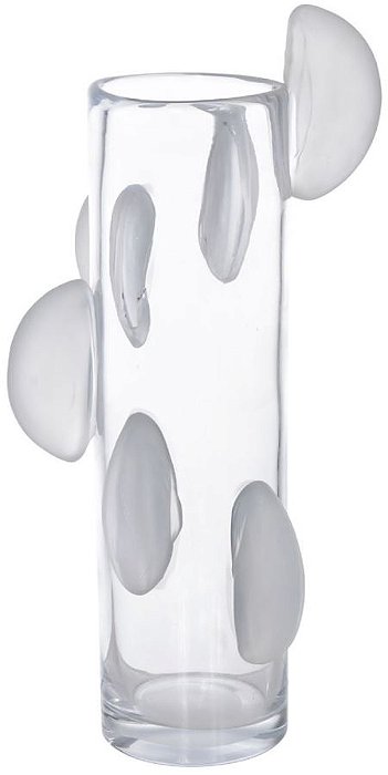 Vaso Decorativo Vidro Transparente Fosco 37cm