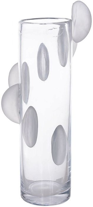 Vaso Decorativo Vidro Transparente Fosco 46cm
