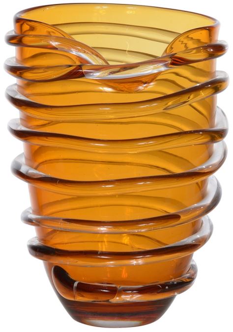 Vaso Decorativo Vidro Ambar 28cm