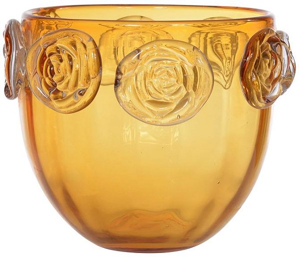 Vaso Decorativo Vidro Ambar 18,5cm
