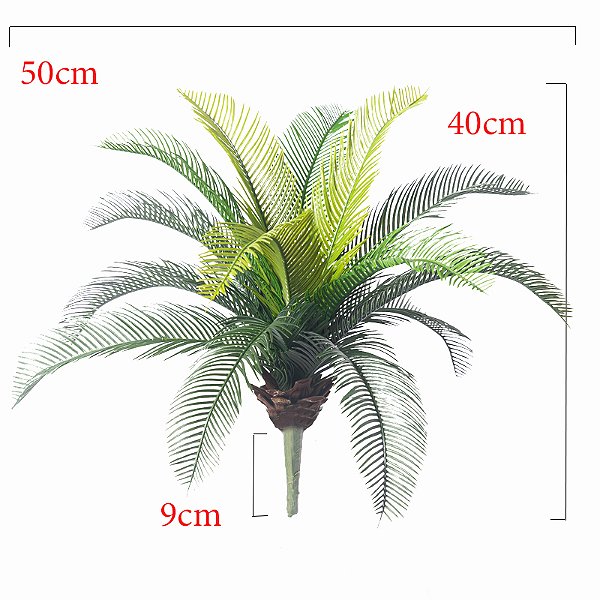Planta Artificial Palmeira Cycas para o Jardim, Casa, 40cm