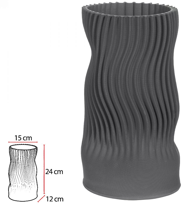 Vaso Decorativo Ceramica 3D Chumbo 24cm