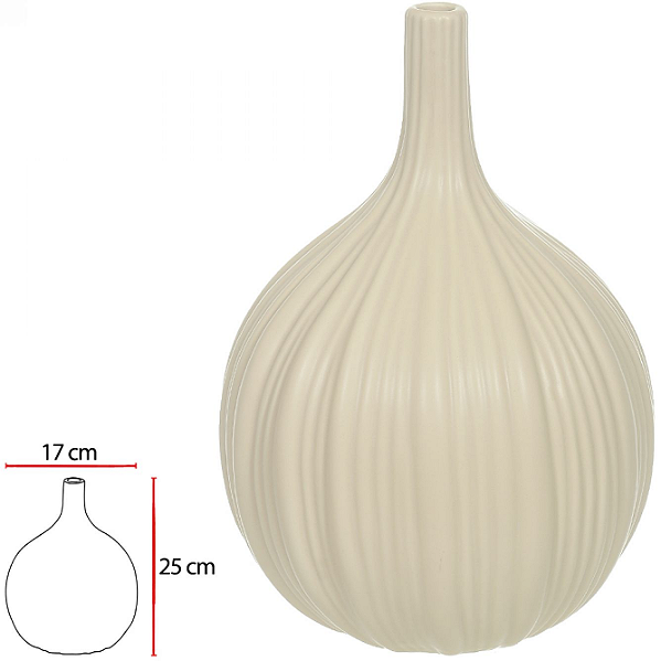 Vaso Decorativo Ceramica Bege 25cm