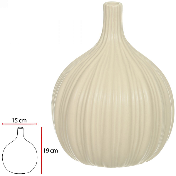 Vaso Decorativo Ceramica Bege 19cm