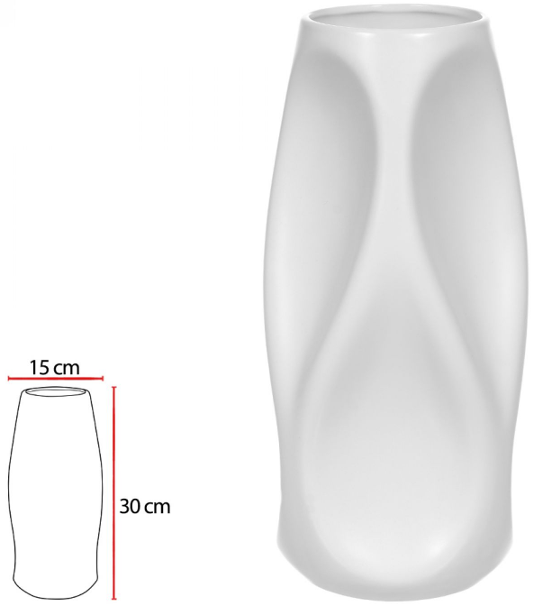 Vaso Decorativo Ceramica Branco 30cm