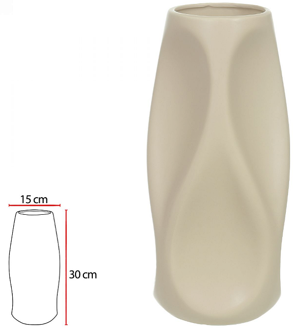 Vaso Decorativo Ceramica Bege 30cm