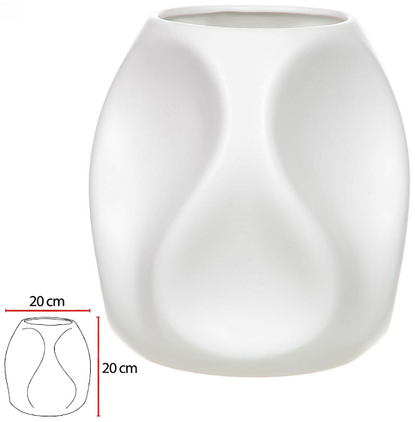 Vaso Decorativo Ceramica Branco 20cm