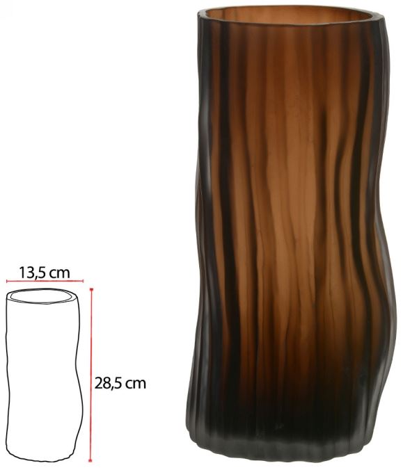 Vaso Decorativo Vidro Marrom 28,5cm